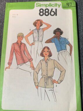 Simplicity Misses Shirt Sewing Pattern Size 12 8861 Uncut 1970s